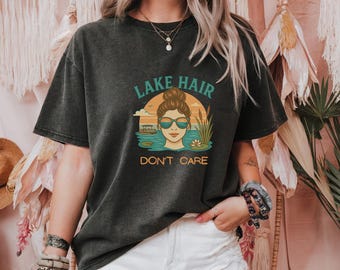 See Haar Tee | Spaß Sommer T-Shirt, Outdoor-Bekleidung, See Liebhaber Geschenk, Casual Shirt, Urlaubskleidung, Komfort Farbe T-Shirts