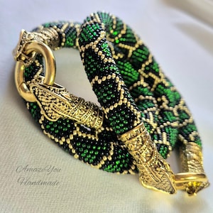Emerald Snake Necklace and Bracelet Set – Bold Designer Statement Jewelry, Elegant Green Woman Collar, Gothic Accessory, Luxury Gift for Her