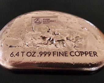 6.4 Troy Oz .999 Fine Copper Nugget – Hand Poured by Pure Alchemy Mint – Unique Natural Pour – One-of-a-Kind Copper Bullion