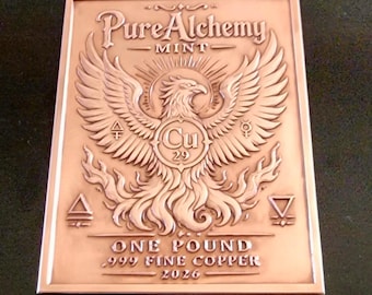 1 LB .999 Fine Copper Bar-Pure Alchemy Mint