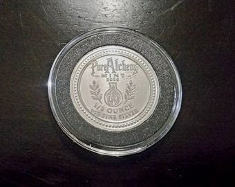 Pure Alchemy Mint 1/2 oz .999 Fine Silver Round | Cased Collectible Silver Coin | Handcrafted Bullion Round