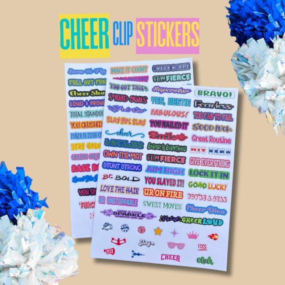 Cheer Clip Stickers Clothespin Ideas For Cheerleading Spirit Clip Making Team Gift Bonding Activity For Squad Competition Day Good Luck