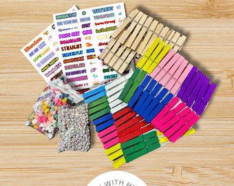 Volleyball Clips Kit, Volleyball Clothespin Kit, Clip Me Kit, Tournament Clips, Volleyball Gifts, Team Gifts, Team Volleyball Clips