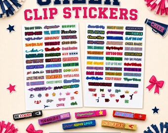 Cheer Clip Stickers Clothespin Ideas For Cheerleading Spirit Clip Making Team Gift Bonding Activity For Squad Competition Day Good Luck