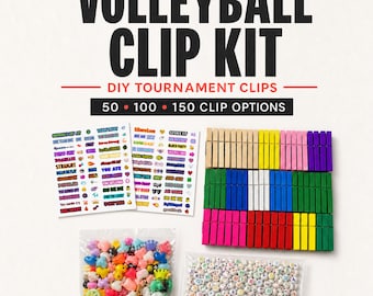 Volleyball Tournament Clip Kit DIY Volleyball Clothespin Kit for Team Bonding Activity Clip Me Kit Team Volleyball Clips & Tournament Gifts