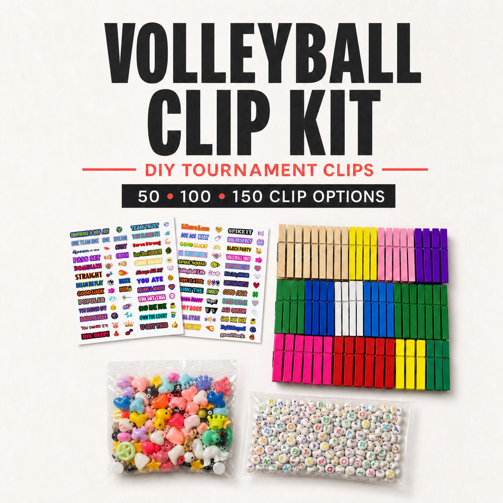 Volleyball Tournament Clip Kit DIY Volleyball Clothespin Kit for…