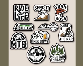 Mountain Biking Sticker Pack MTB Stickers For Water bottle And Helmet Decals Mountain Biker Gift Ideas For Trail Riders Cycling Decals Gift