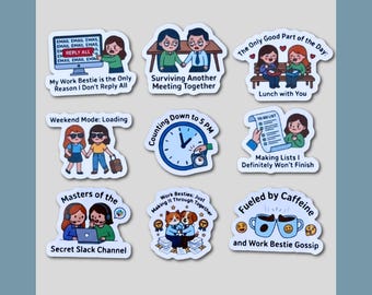 Coworker Appreciation Gift Work Bestie Gift Idea Office Humor Sticker Pack Laptop Sticker Desk Accessory Employee Recognition Gift