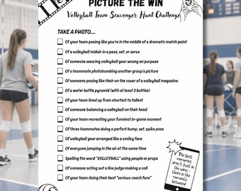 Volleyball Photo Scavenger Hunt & Team Bonding Activity Icebreaker Game Printable Editable Canva Template Volleyball Team Game Ice Breaker