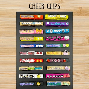 Cheer Clips, Tournament Pins, Cheer Pins, Cheer Clothespins, Good Luck Pins, Motivational Pins, Spirit Pins, Cheerleading Pins