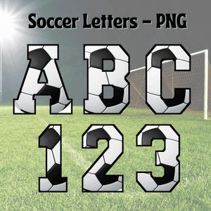 Soccer Letters, Soccer Alphabet PNG, Soccer Clipart, Sports Letters, Soccer Pattern Letters