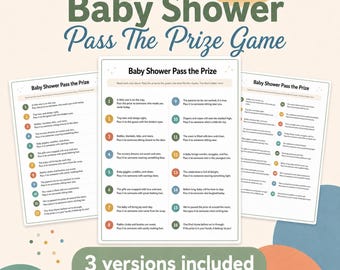 Geef de prijs door Babyshower-spel Geef het cadeau door Afdrukbare babyshowergames Geef het cadeau door Snelle en gemakkelijke babyshower-activiteit