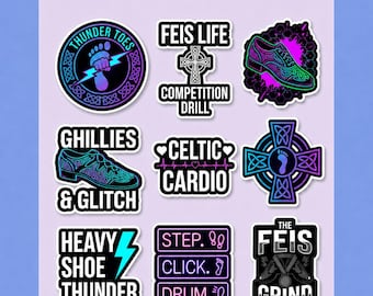 Irish Dance Sticker Pack Irish Dancer Gift Set Celtic Decals for Heavy Shoes Ghillies Feis Life Irish Culture Click Dancing Step Ireland