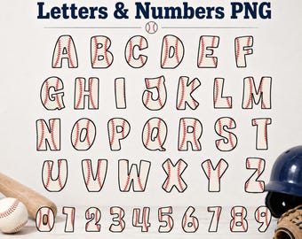 Honkbal Doodle Letters Png Honkbal Alfabet Clipart Honkbal Letters en Cijfers PNG Honkbal Team Letters Sport Clipart Digitale Clip Art