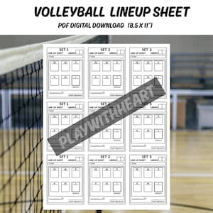 Volleyball Lineup Card for Coaches, 3-Set Lineup Sheet, Printable Volleyball Lineup Sheet, Volleyball Rotation Form, Volleyball Lineup Sheet
