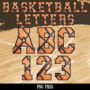 Basketball Letters, Basketball Alphabet PNG, Basketball Clipart, Sports Letters, Basketball Team Letters, Basketball Numbers