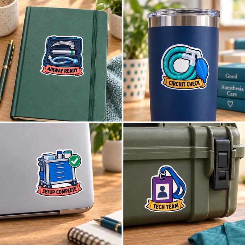 Anesthesia Tech Stickers, 9 Pack OR Team Decals, Anesthesia Technician ...