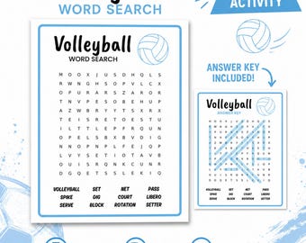 Volleyball Word Search Team Bonding Game Volleyball Party Activities Printable Volleyball Word Find Game Digital Download For Volleyball Fun