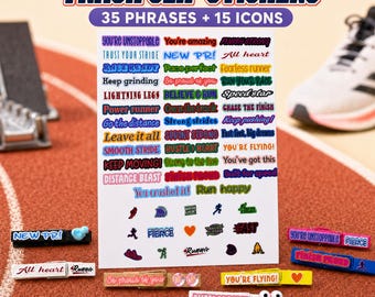 Track and Field Pin Stickers & Track And Field Clips Gift For Track Athletes And Track Teams Spirit Clips With Motivational Clothespin Ideas