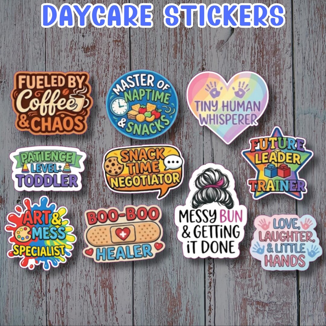 Daycare Worker Sticker Pack | Childcare Provider & Preschool Teacher ...