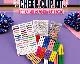 Cheer Pin Kit & Cheer Clip Kit For Cheer Competition Spirit Pin Kit Clip Me Clothespin Ideas For Making DIY Cheer Clips For Cheer Team Gifts
