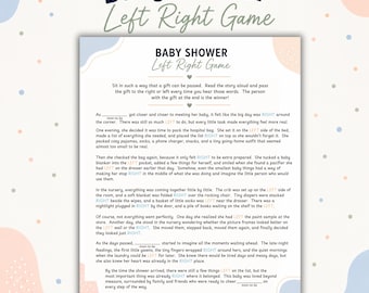 Printable Baby Shower Right Left Game Pass the Prize Baby Shower Activity Pass the Present Poem For Baby Shower Fun Easy Left Right Game