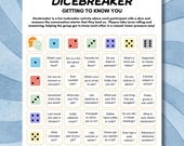 Icebreaker Game, Printable Dicebreaker Game, Dice Get To Know You Game, Easy Party Starter Game, Team Icebreaker Game, Office Party Game