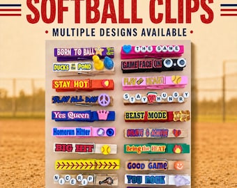 Softball Clips Tournament Favor Spirit Pins Clip Me Clothespin Pins Team Gift Idea Motivational Player Accessory Athlete Good Luck Trading