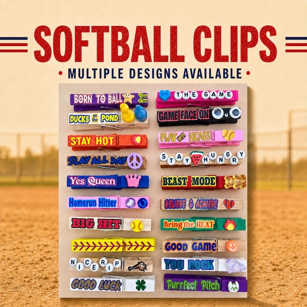 Softball Clothes Pins - Etsy