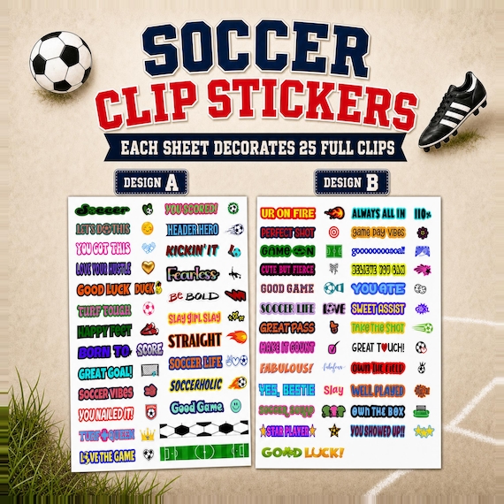 Soccer Clip Stickers for Soccer Tournament Trading Pins Soccer Team Bonding Activity Clip Making Ideas For Soccer Player Gift & Soccer Team