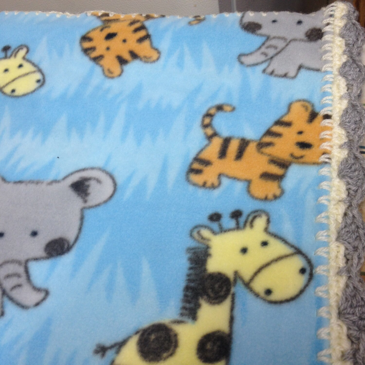 Baby Animals Fleece Blanket Etsy
