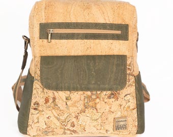 Floral Cork Backpack Purse: Eco-friendly Vegan Bag - Etsy display picture 2