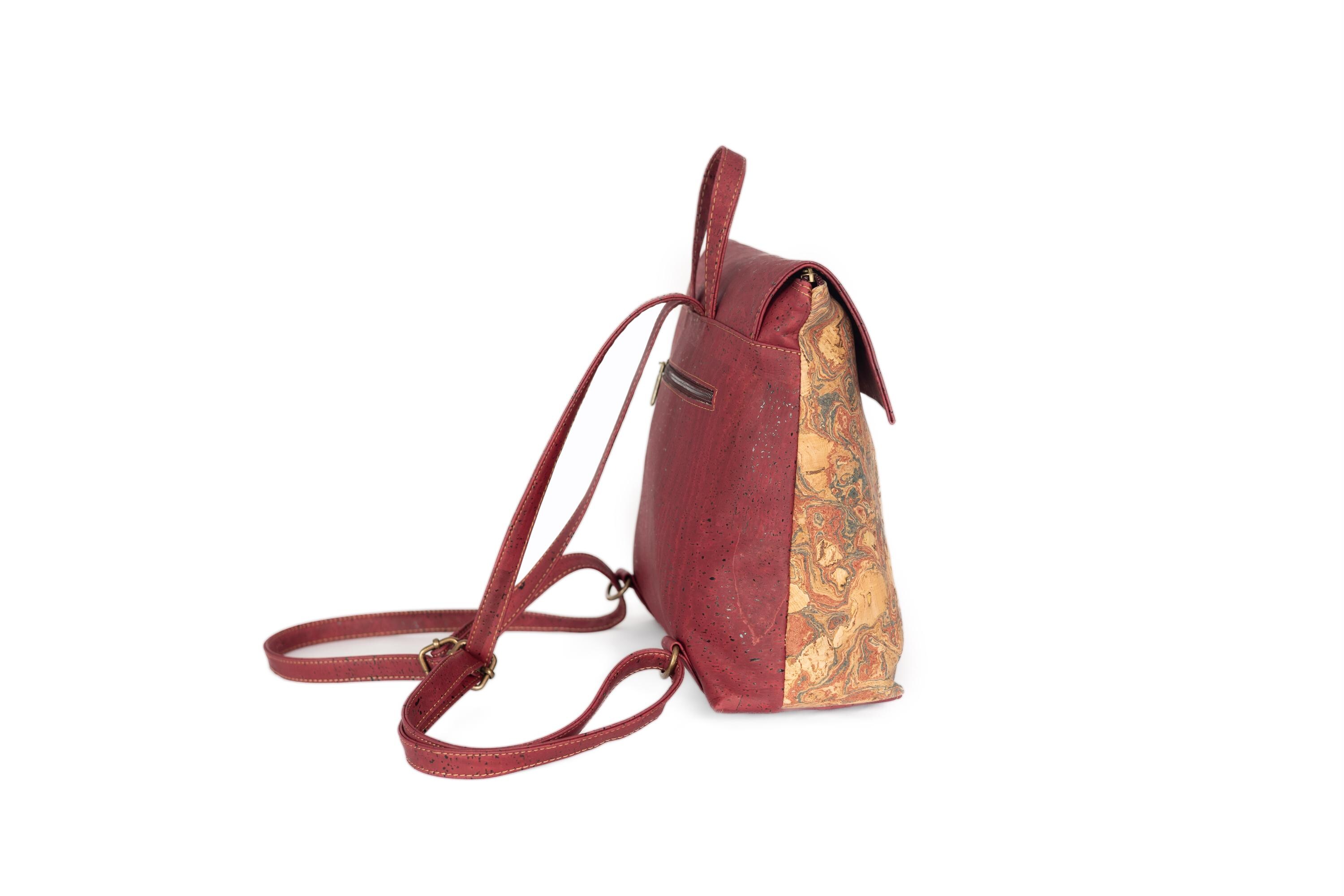 Portugal Cork Backpack Purse NWT Adjustable Straps Vegan Tile Print Boho Bag Cork Vegan Backpack Purse - Gemma - Svala – Svala main image 3