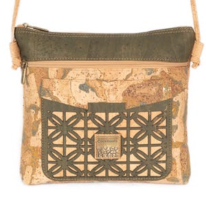 Cork Shoulder Bag – Laser Cut Design, Vegan Eco-Friendly Purse / Handbag, Made in Portugal
