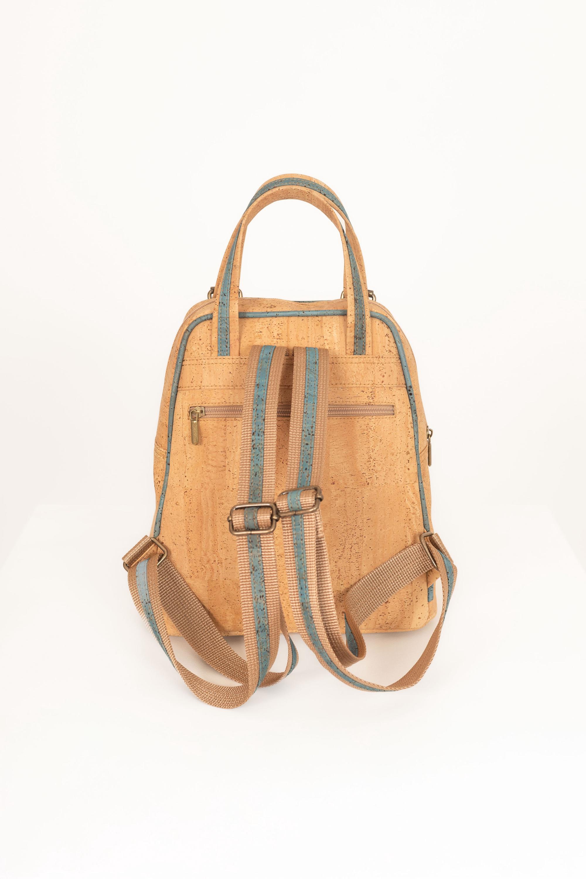 Portugal Cork Backpack Purse NWT Adjustable Straps Vegan Tile Print Boho Bag Cork Vegan Backpack Purse - Gemma - Svala – Svala main image 4