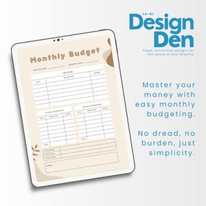 Monthly Budget, Printable Monthly Budget Planner Download, Digital Budget Sheet, Expense Tracker, Financial Organizer, Download Planner