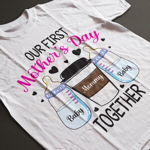 Personalized Our First Mother&#39;s Day Together PNG, New Mom Gift, Baby&#39;s First Mother&#39;s Day Digital Design, Twin baby PNG, New mommy gift,