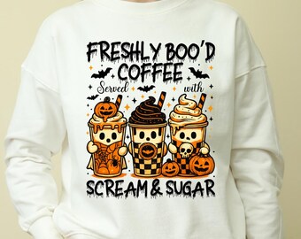 Freshly Boo’d Coffee PNG: Halloween Shirt Design (Digital Download)
