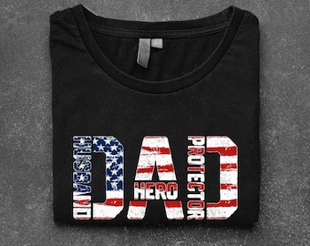 Retro Dad Husband Protector Hero Png | Hunting Fishing Daddy Father's Day Gift | Best Dad Ever Sublimation | Army Dad Png | Camo Dad Png