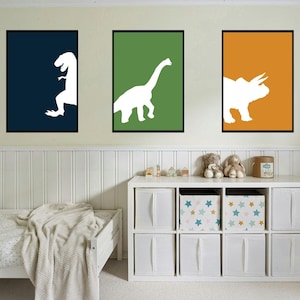 Modern Dinosaur Wall Art Set | Kids Room Digital Prints | Minimalist Nursery Decor | Instant Download Dino Posters