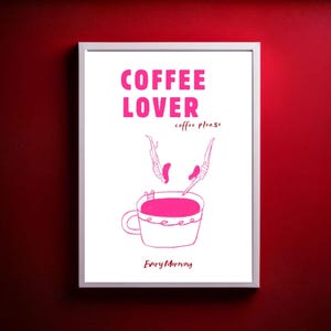 Coffee Diver Girls Poster Print| Good Morning Coffee Poster| Coffee Lover Gift| Coffee Station Wall Art| Trendy Kitchen Wall Art