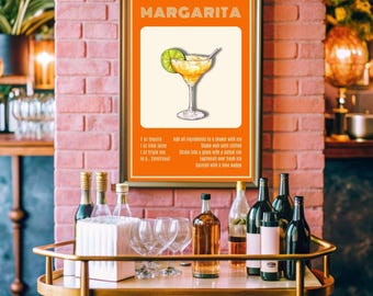 Margarita Cocktail Print: Retro Bar Cart Art (Digital Download)