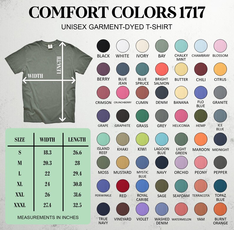 a t - shirt with different colors and sizes