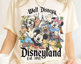 Comfort Colors Retro Disneyland Est. 1955 Shirt, Mickey & Friends Vacation Tee, Disney Family Trip Shirt, Disney World Outfit