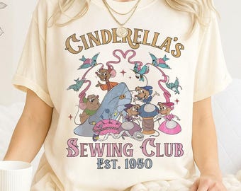 Cinderella and Co Sewing Club Shirt, Est 1950 Comfort Colors Shirt, Disney Princess Cinderella and Mice T-Shirt