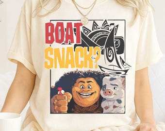 Moana Watercolor Snack Shirt, Maui Pua Hei Hei Tee, Disney Family 2025 Trip Shirt, Matching Moana Princess T-Shirt