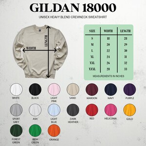 the gilan 18000 sweatshirt is shown with different colors