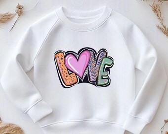 Funky Love Png Sublimation Design, Love Digital Image, Colorful Png Love Clipart, T-Shirt Design, Sweatshirt Png, Instant Download Png