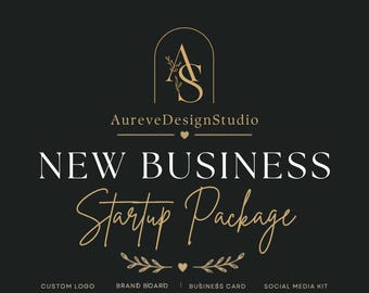 New Business Startup Package, Custom Logo Branding, Small Business Launch Kit, Brand Identity Design, Brand Board, Business Card