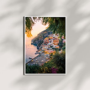 Amalfi Coast Print – Positano Beach Wall Art | Italy Travel Photography | Digital Coastal Landscape Poster | Mediterranean Printable Decor
